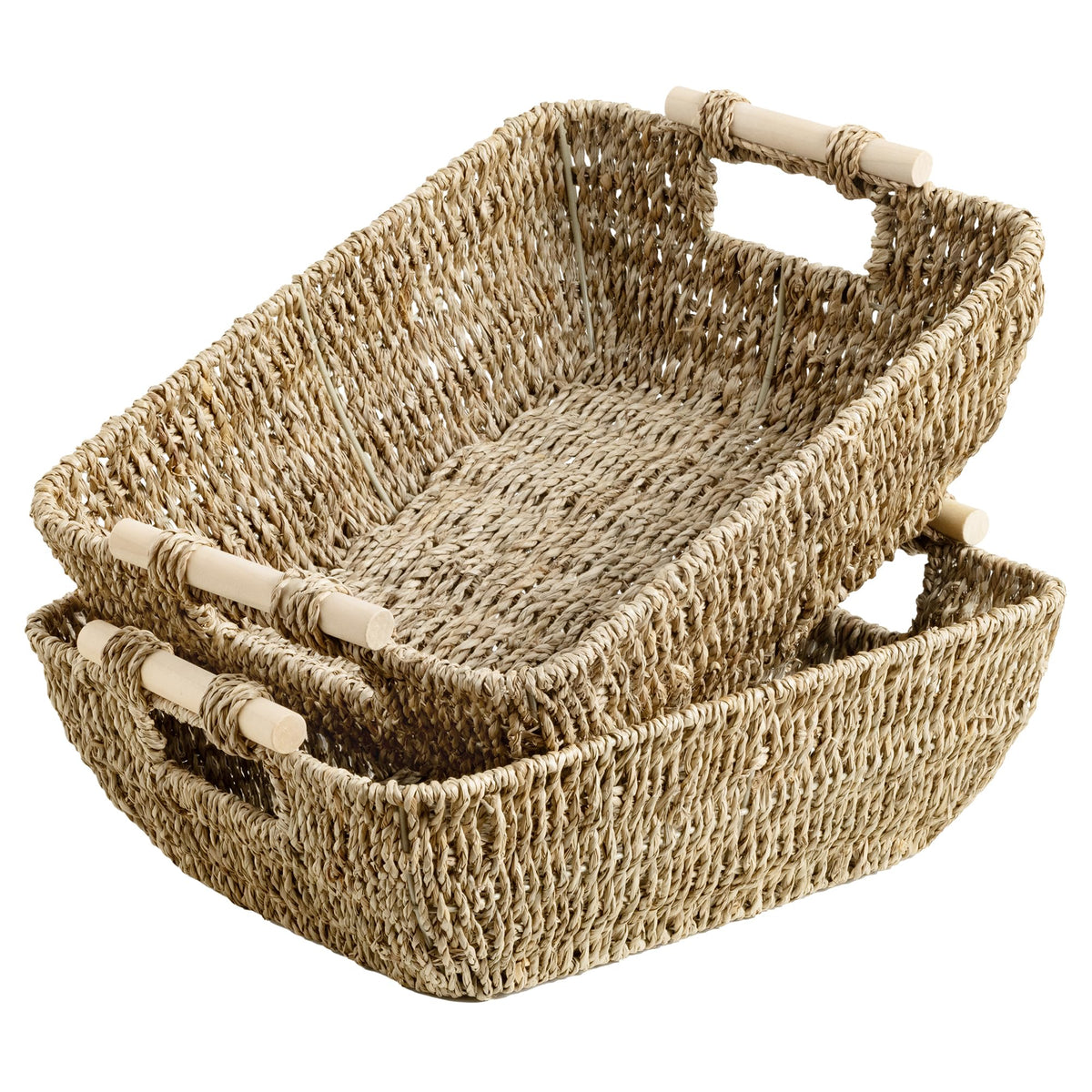 StorageWorks Wicker Baskets for Organizing, Water Hyacinth Storage Baskets