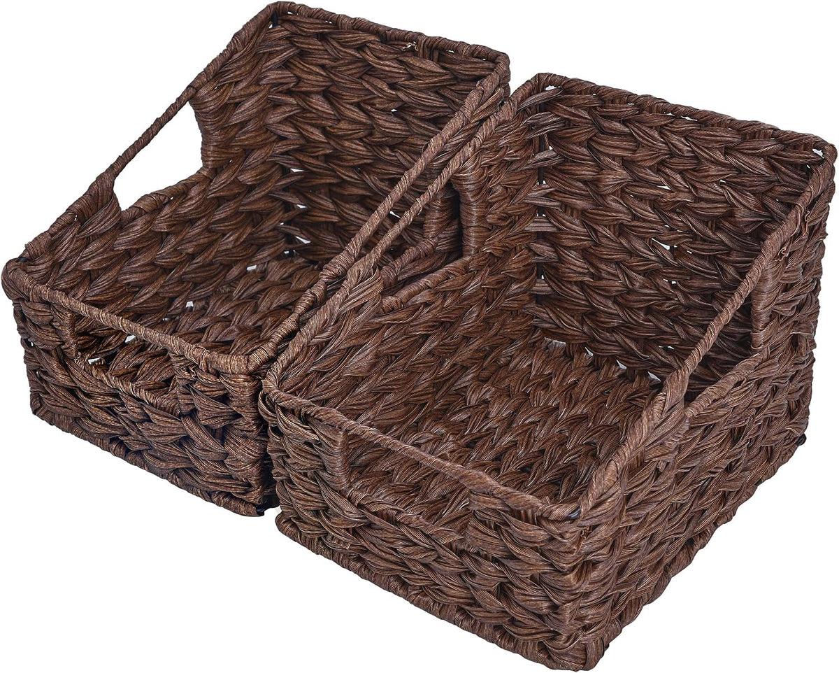 GRANNY SAYS Wicker Storage Baskets, Waterproof Wicker Basket with Handles