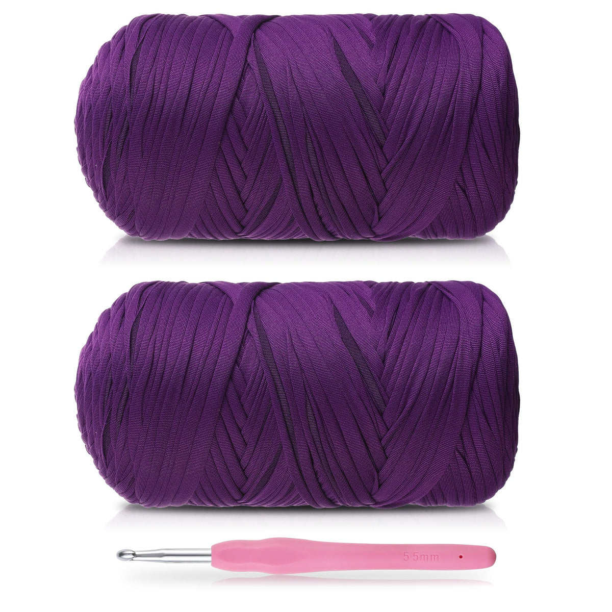 T-Shirt Yarn - 400g/118 Yards Elastic Fabric Crochet Cloth T-Shirt Yarn, Thick Hand Knitting Yarns for Crocheting Bags/Rugs/Baskets/Craft Project (Modern, 1-Grey)