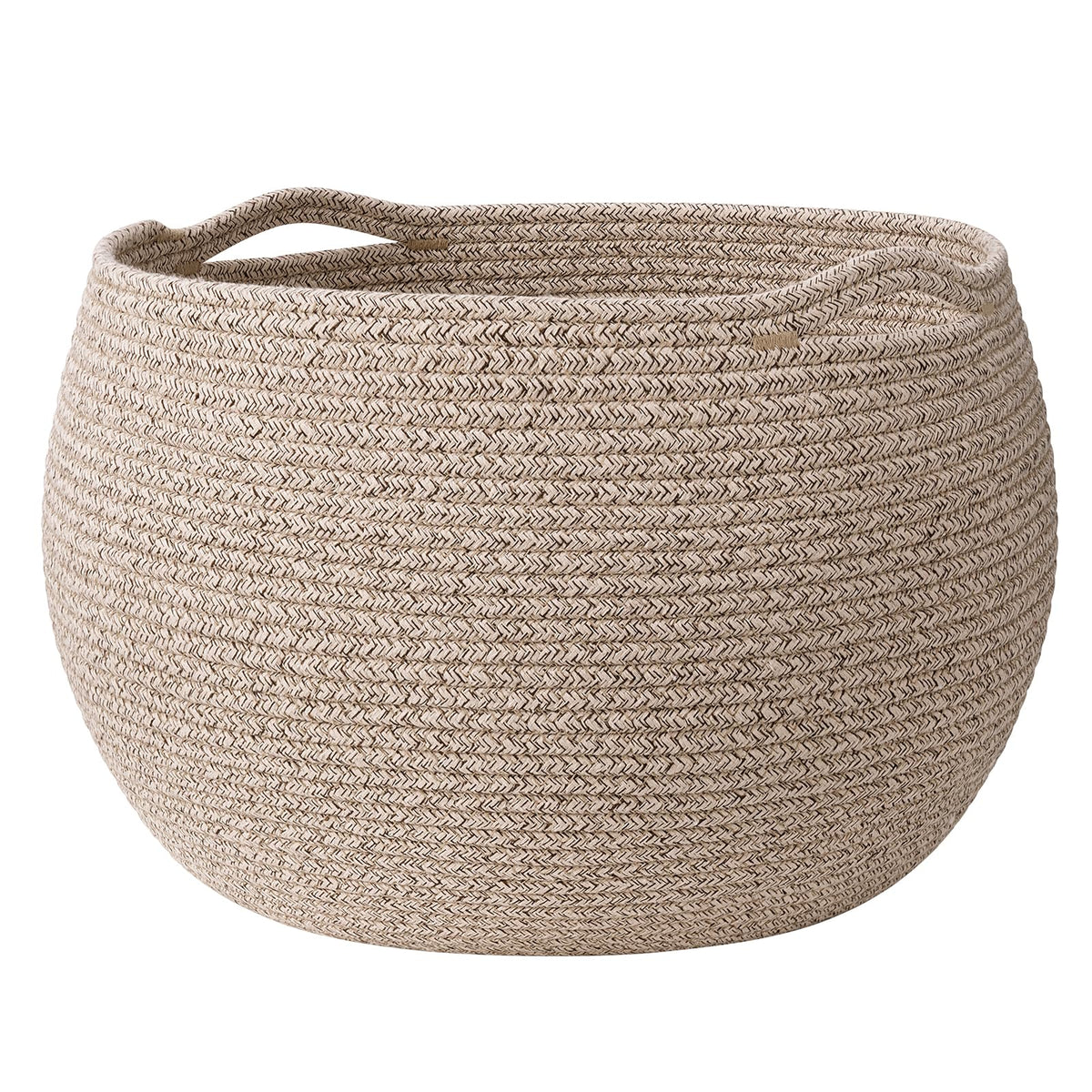 Goodpick Large Toy Storage Basket for Kids, Round, 15.7" x 10.5", Camel