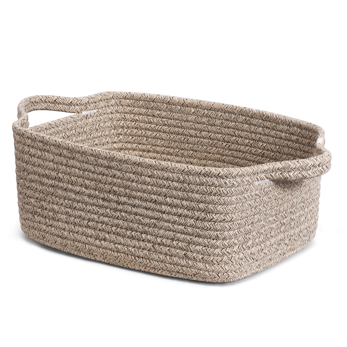 CHICVITA Small Woven Rope Gift Basket, Decorative Boo Basket, Grey