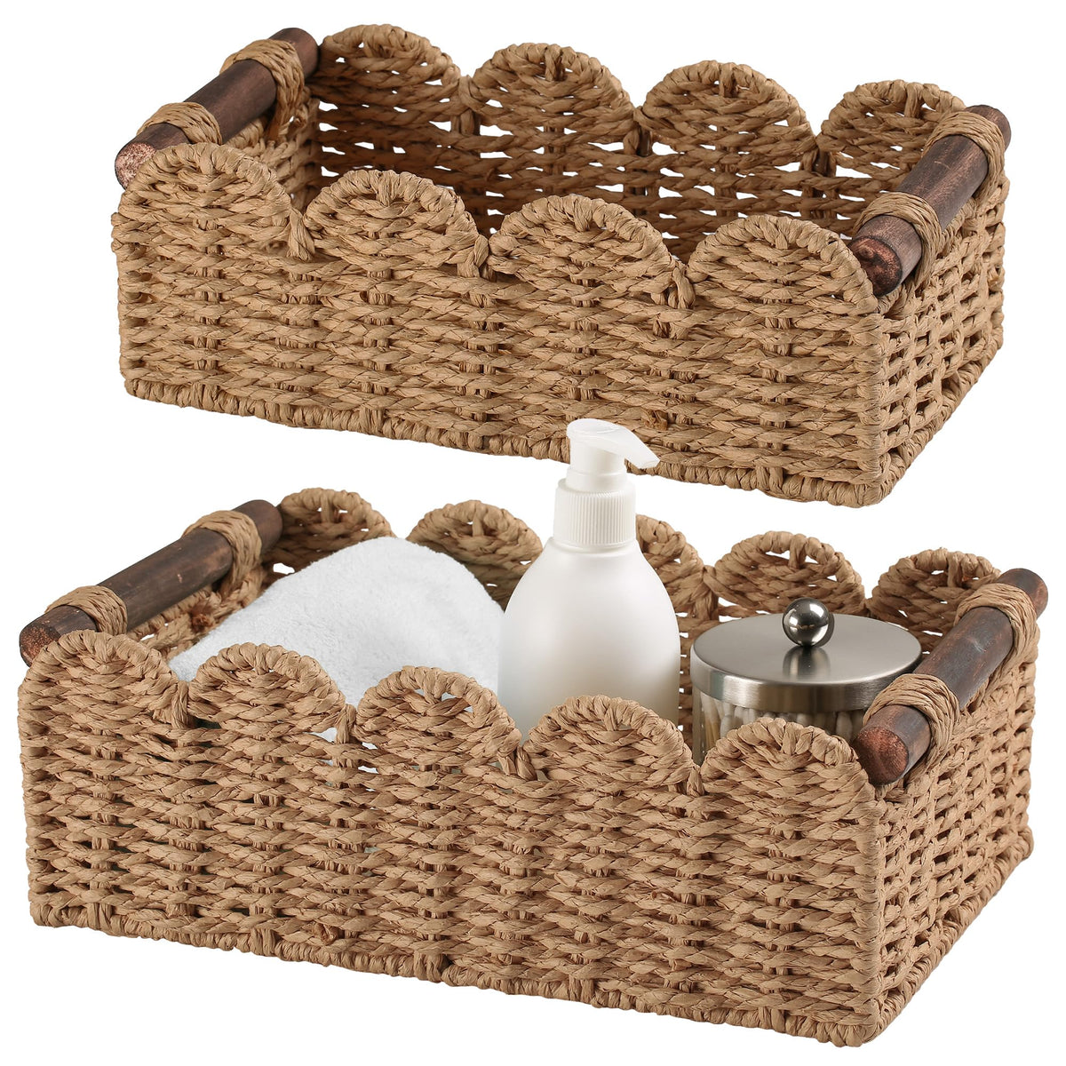 Wicker Baskets for Organizing Toilet Paper Storage Basket