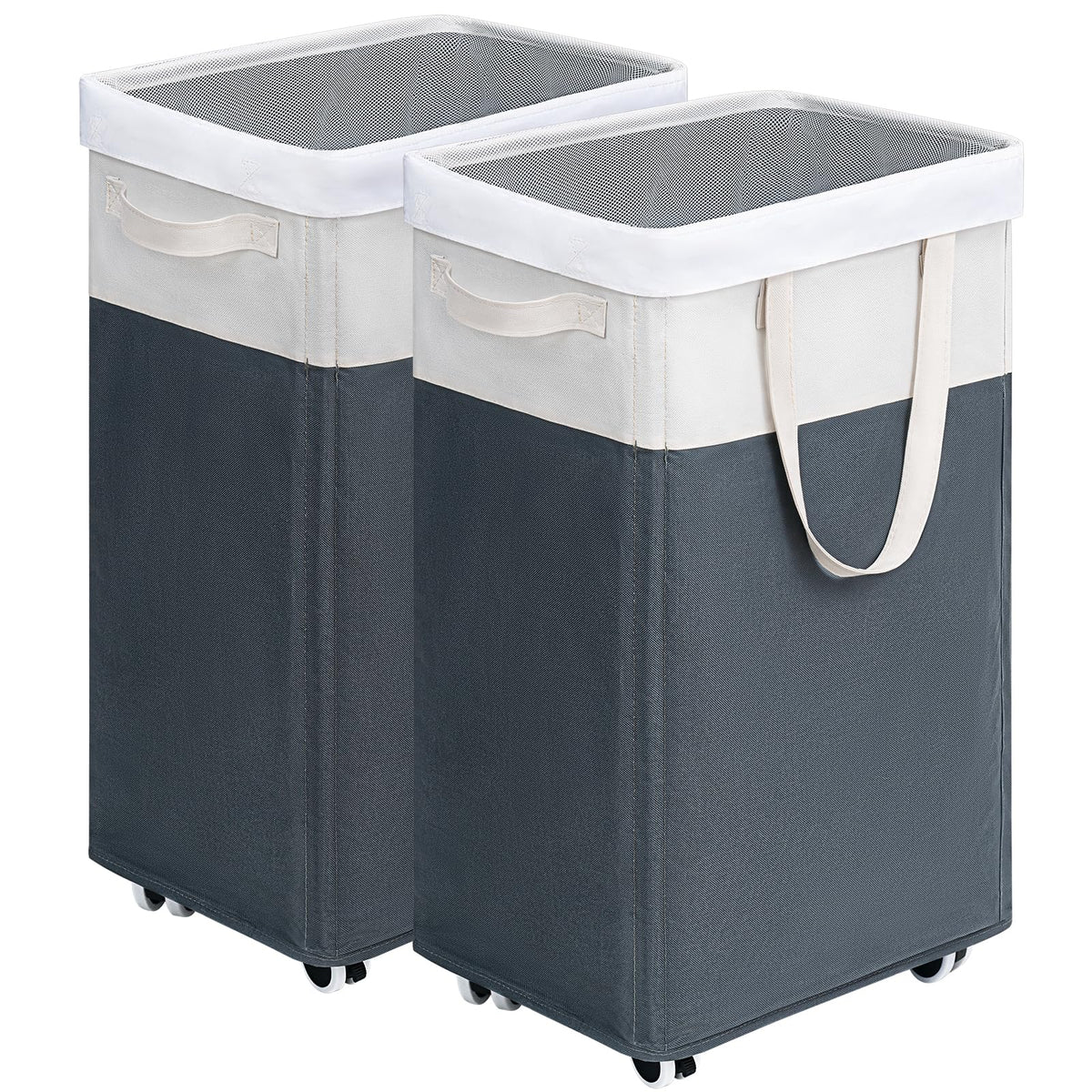 Goodpick 75L Laudnry Basket with Wheels & Removable Wash Bag for Dorm